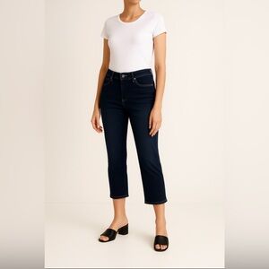 White House Black Market Embellished Denim Slim Crop Jeans